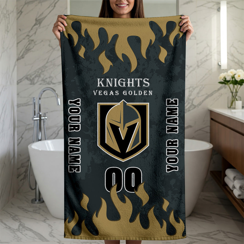 LIMITED EDITION - NEW CUSTOMIZED NHL04 VGK VEGAS GOLDEN KNIGHTS BATH & BEACH TOWEL