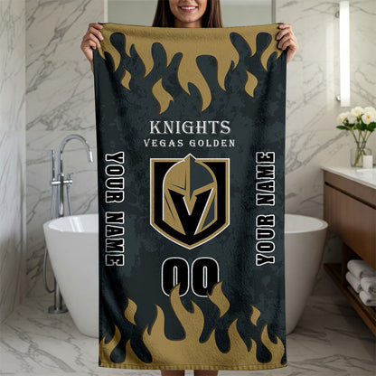 LIMITED EDITION - NEW CUSTOMIZED NHL04 VGK VEGAS GOLDEN KNIGHTS BATH & BEACH TOWEL
