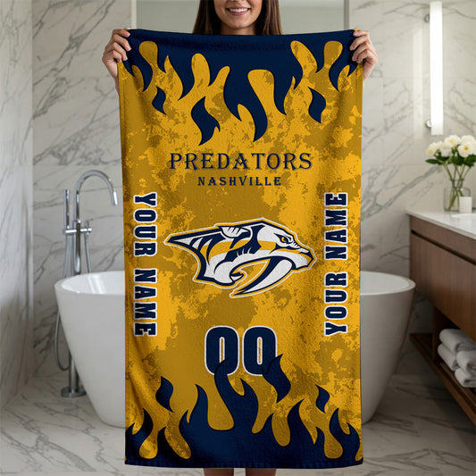 LIMITED EDITION - NEW CUSTOMIZED NHL31 NVP NASHVILLE PREDATORS BATH & BEACH TOWEL