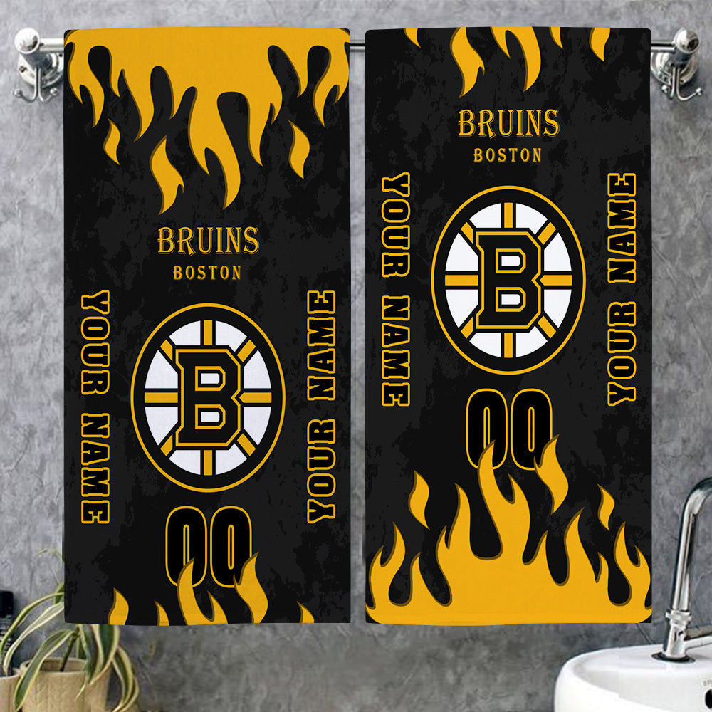 LIMITED EDITION - NEW CUSTOMIZED NHL02 BTB BOSTON BRUINS BATH & BEACH TOWEL