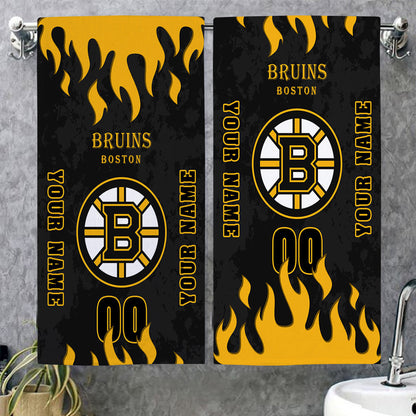 LIMITED EDITION - NEW CUSTOMIZED NHL02 BTB BOSTON BRUINS BATH & BEACH TOWEL