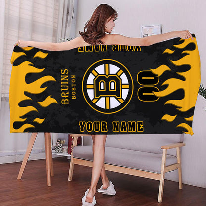 LIMITED EDITION - NEW CUSTOMIZED NHL02 BTB BOSTON BRUINS BATH & BEACH TOWEL