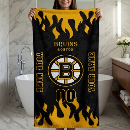 LIMITED EDITION - NEW CUSTOMIZED NHL02 BTB BOSTON BRUINS BATH & BEACH TOWEL