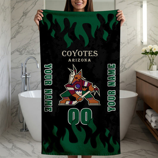 LIMITED EDITION - NEW CUSTOMIZED NHL30 AZC ARIZONA COYOTES BATH & BEACH TOWEL