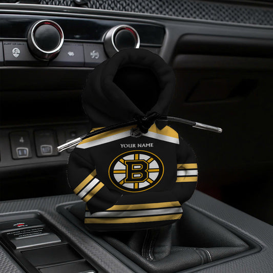 LIMITED EDITION - NEW CUSTOMIZED NHL02 BTB BOSTON BRUINS AUTOMOTIVE HOODIE SHIFT KNOB COVER