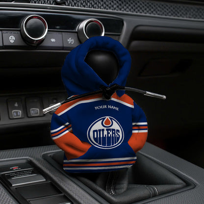 LIMITED EDITION - NEW CUSTOMIZED NHL03 EMO EDMONTON OILERS AUTOMOTIVE HOODIE SHIFT KNOB COVER