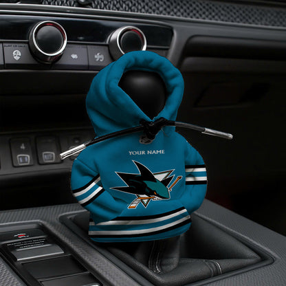 LIMITED EDITION - NEW CUSTOMIZED NHL32 SJS SAN JOSE SHARKS AUTOMOTIVE HOODIE SHIFT KNOB COVER