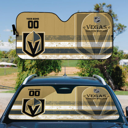 LIMITED EDITION - NEW CUSTOMIZED NHL04 VGK VEGAS GOLDEN KNIGHTS AUTO WINDSHIELD SHADE