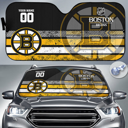 LIMITED EDITION - NEW CUSTOMIZED NHL02 BTB BOSTON BRUINS AUTO WINDSHIELD SHADE