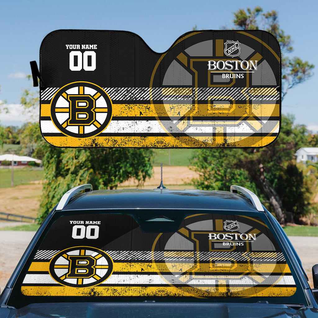LIMITED EDITION - NEW CUSTOMIZED NHL02 BTB BOSTON BRUINS AUTO WINDSHIELD SHADE