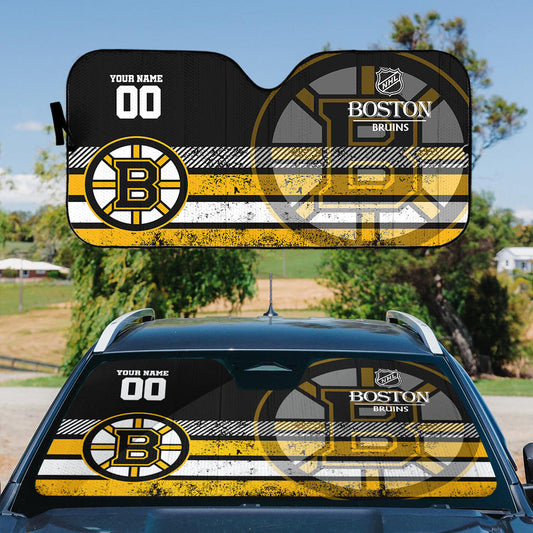 LIMITED EDITION - NEW CUSTOMIZED NHL02 BTB BOSTON BRUINS AUTO WINDSHIELD SHADE