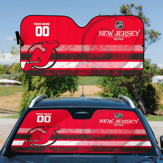 LIMITED EDITION - NEW CUSTOMIZED NHL06 NJD NEW JERSEY DEVILS AUTO WINDSHIELD SHADE