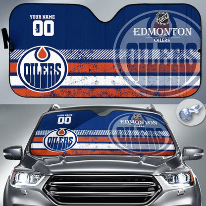 LIMITED EDITION - NEW CUSTOMIZED NHL03 EMO EDMONTON OILERS AUTO WINDSHIELD SHADE