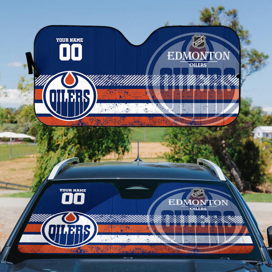 LIMITED EDITION - NEW CUSTOMIZED NHL03 EMO EDMONTON OILERS AUTO WINDSHIELD SHADE