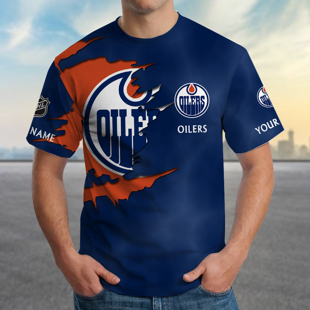 LIMITED EDITION - NEW CUSTOMIZED NHL03 EMO EDMONTON OILERS T-SHIRT