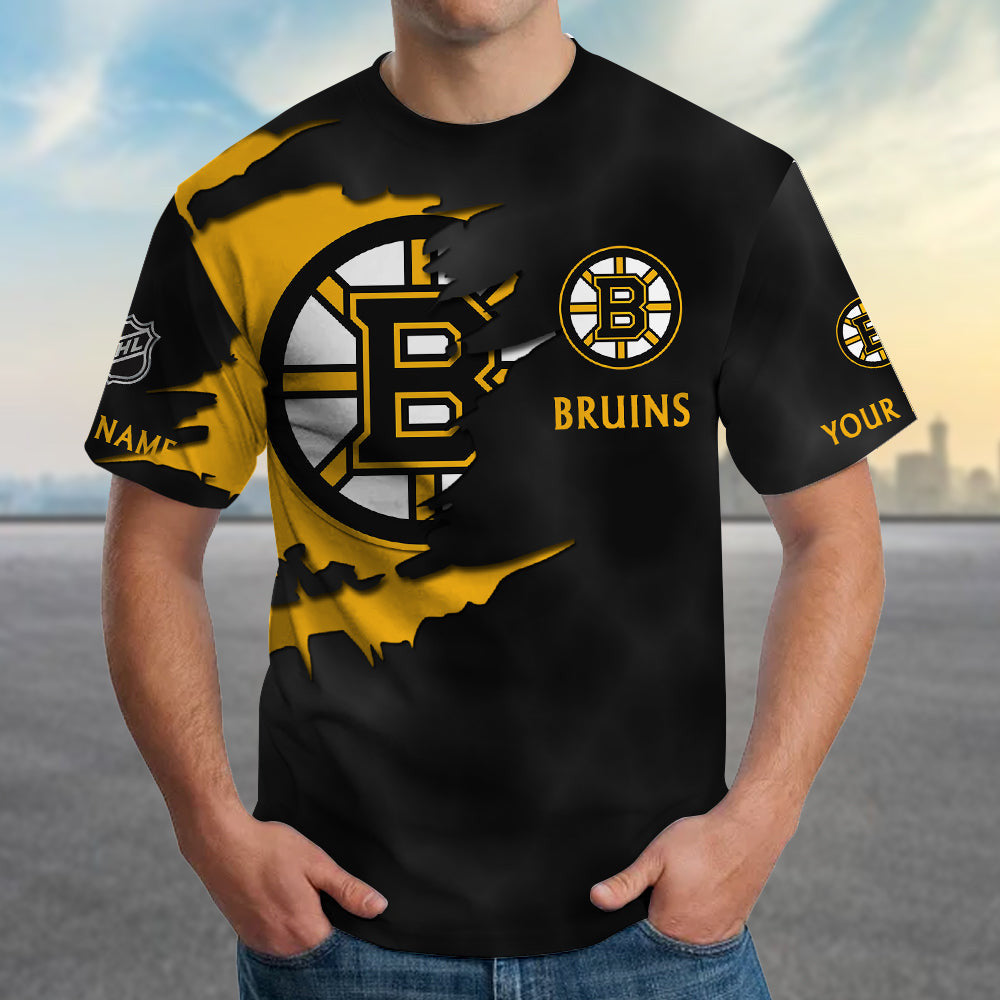 LIMITED EDITION - NEW CUSTOMIZED NHL02 BTB BOSTON BRUINS T-SHIRT