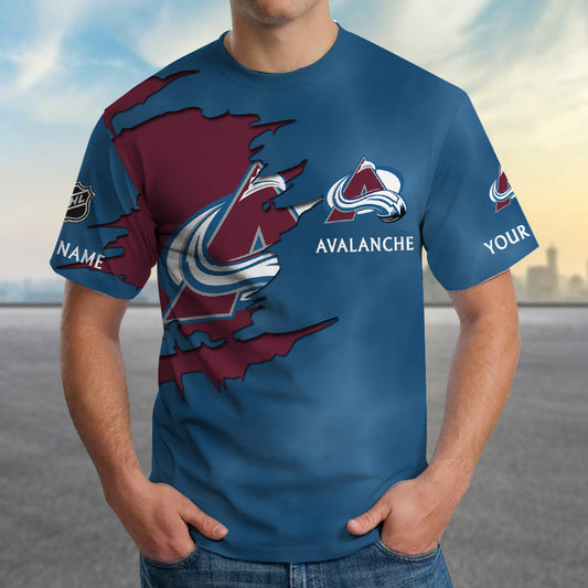 LIMITED EDITION - NEW CUSTOMIZED NHL05 CAL COLORADO AVALANCHE T-SHIRT