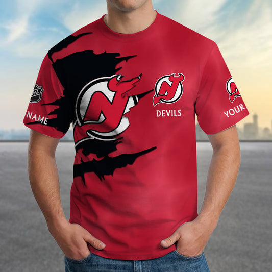 LIMITED EDITION - NEW CUSTOMIZED NHL06 NJD NEW JERSEY DEVILS T-SHIRT