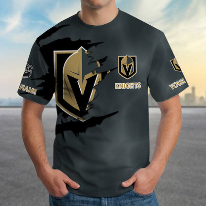 LIMITED EDITION - NEW CUSTOMIZED NHL04 VGK VEGAS GOLDEN KNIGHTS T-SHIRT