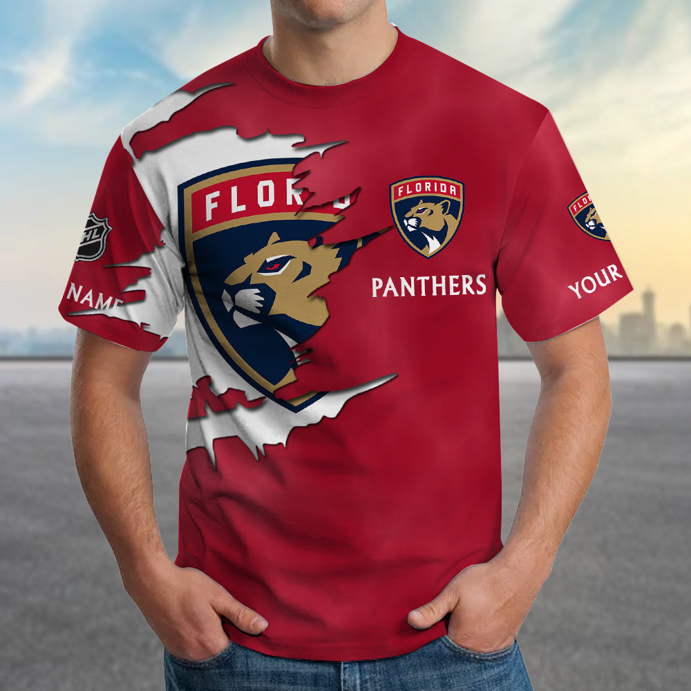 LIMITED EDITION - NEW CUSTOMIZED NHL01 FPT FLORIDA PANTHERS T-SHIRT